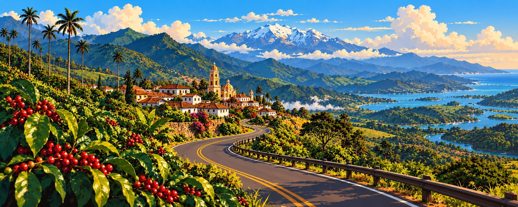 Paisajes de Colombia en la portada del Pase de Colombia.
